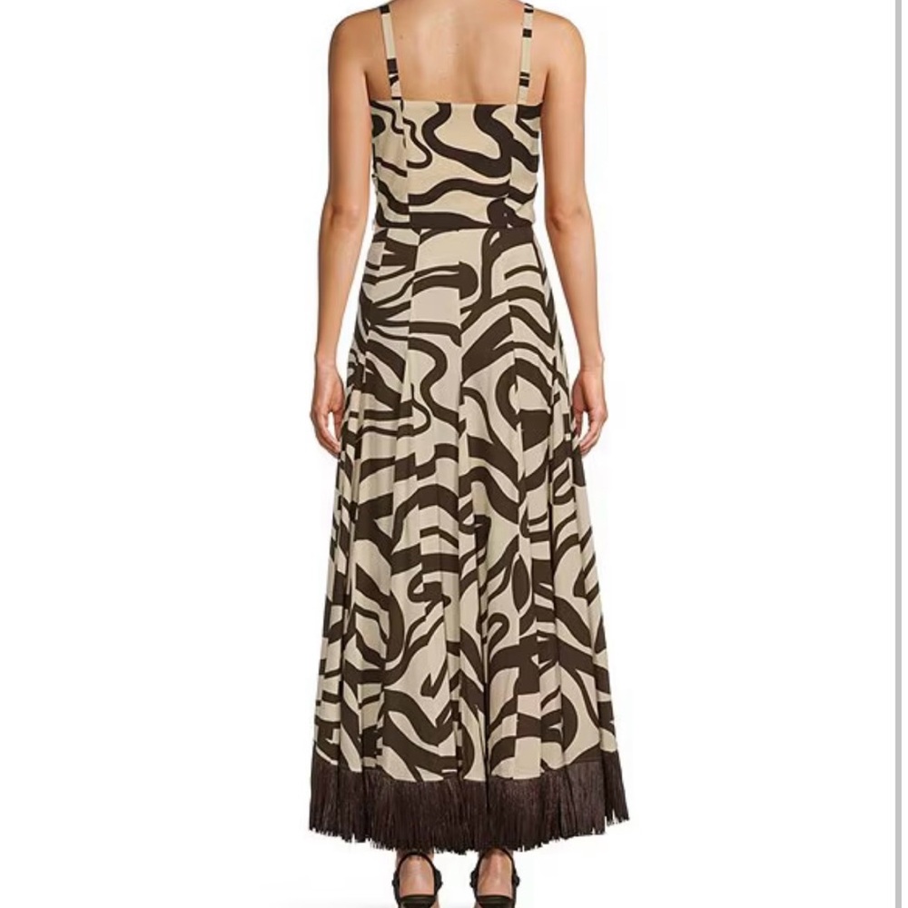 ANTONIO MELANI Style Somers Swirl Print Linen Blend Straw Trim Two Piece Set NWT - Picture 2 of 12